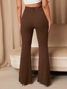 MaterniChic Maternity High Waist Split Hem Flare Leg Pants