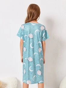 女孩卡通圖案睡裙