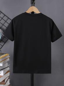 SHEIN Teenager Jungen Farbblock T-Shirt mit Buchstabengrafik