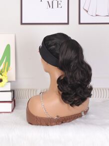 Short Body Wave Ponytail Synthetic Hair Extension - Brown - View 4