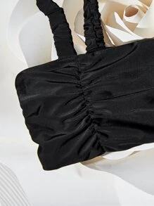 Top bikini fruncido - Negro - Ver 4