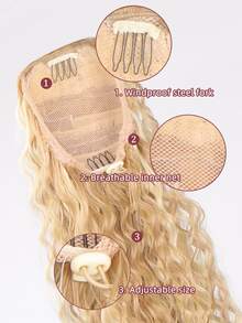 Long Curly Ponytail Synthetic Hair Extension - Piano Color - View 4