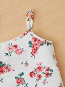 SHEIN Girls 3pcs Floral Print PJ Set - Multicolor - View 3