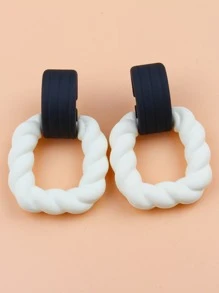 Pendientes con diseño girante - Blanco - Ver 1