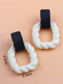 Pendientes con diseño girante - Blanco - Ver 3