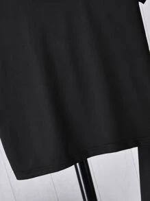 SHEIN Boys Slogan Graphic Tee & Shorts - Black - View 6