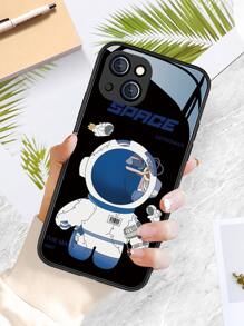 1pc Astronaut Designed Glass Phone Case Compatible With Apple Compatible With IPhone 16/16 Pro/16 Plus/16 Pro Max, Compatible With Galaxy A55/A54/A53, S24/S24+/S24 Ultra/S24 FE, Compatible With Pixel 9/9 Pro/9 Pro XL,International Version, Not The Domestic Version, - Multicolor - View 2