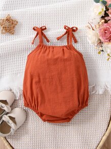 Bodysuits Em bé Nơ Bướm màu trơn - Rỉ Nâu - Xem 2