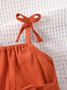 Bodysuits Em bé Nơ Bướm màu trơn - Rỉ Nâu - Xem 4