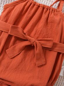 Bodysuits Em bé Nơ Bướm màu trơn - Rỉ Nâu - Xem 5