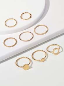 8pcs Round Decor Ring - Yellow Gold - View 2