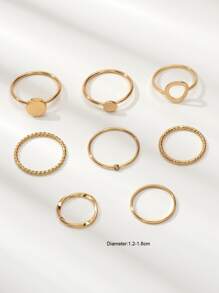 8pcs Round Decor Ring - Yellow Gold - View 3