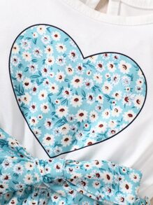 Baby Ditsy Floral & Heart Print Romper - Multicolor - View 3