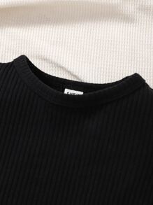 Bebé Camiseta ribete con fruncido & Falda con estampado de cuadros - Blanco y Negro - Ver 6