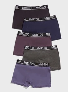 Men 5pcs Letter Graphic Boxer Brief - Multicolor - View 2