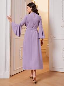 Al Najma Váy Ả Rập Thắt lưng Nút Hình học Thanh lịch - Màu Lilac Tím - Xem 2