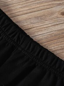 SHEIN Explorewe Cô gái Tween Hai chiếc Bộ Của Chặn màu In thư Giải trí Thể thao Cổ thuyền viên Áo thun Và Tay thường Cho mùa hè - Nhiều màu - Xem 4