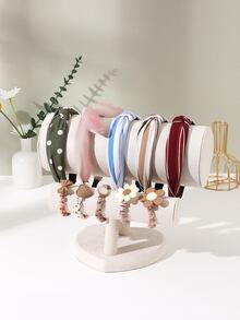 1pc Solid Color Jewelry Tower - White - View 1
