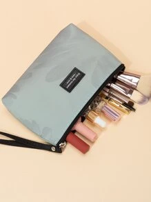 1 件便携式柔软面料化妆包，适用于刷子、口红和其他美容工具化妆包收纳化妆品收纳盒化妆盒 - 橄欖綠 - 查看 2