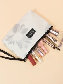 1 túi đựng mỹ phẩm vải mềm di động đựng cọ và son môi, túi đựng đồ trang điểm, túi đựng đồ trang điểm, hộp đựng đồ trang điểm - trắng - Xem 2