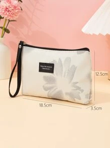 1 túi đựng mỹ phẩm vải mềm di động đựng cọ và son môi, túi đựng đồ trang điểm, túi đựng đồ trang điểm, hộp đựng đồ trang điểm - trắng - Xem 3