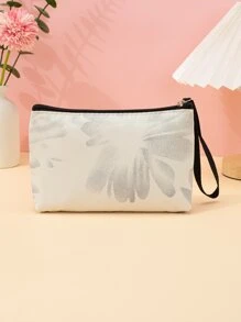 1 túi đựng mỹ phẩm vải mềm di động đựng cọ và son môi, túi đựng đồ trang điểm, túi đựng đồ trang điểm, hộp đựng đồ trang điểm - trắng - Xem 4