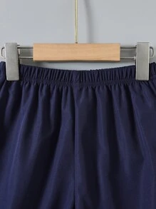 SHEIN Tween Boy Tropical Print Shirt & Shorts Without Tee - Blue and White - View 6