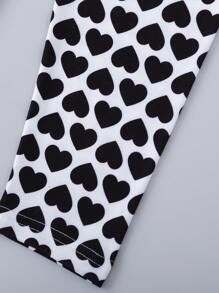 Girls Heart Print Snug Fit PJ Set - Multicolor - View 4