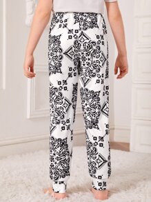 Girls Graphic Print PJ Trousers - White - View 2