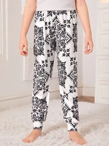 Girls Graphic Print PJ Trousers - White - View 4