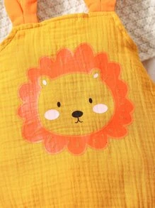 Baby Boy Phim hoạt hình Đồ họa 3D Tai Thiết kế Patched Body - trái cam - Xem 3