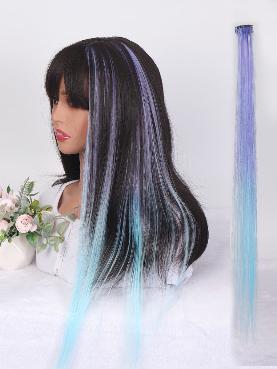 Clip In Long Straight Synthetic Hair Extension - Ombre - View 1
