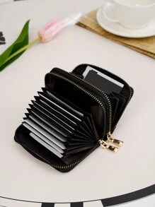 Heart Pattern Card Holder Multi-Card Card Organizer For Storage Credit Cards Lightweight Portable,Credit Card,ID Card White-Collar Workers,For Female,For Women Holiday,For Anniversary,For Birthday Gift Gift, Accessories, Gift - Black - View 2