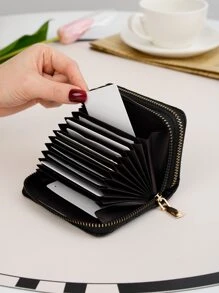 Heart Pattern Card Holder Multi-Card Card Organizer For Storage Credit Cards Lightweight Portable,Credit Card,ID Card White-Collar Workers,For Female,For Women Holiday,For Anniversary,For Birthday Gift Gift, Accessories, Gift - Black - View 3