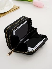 Heart Pattern Card Holder Multi-Card Card Organizer For Storage Credit Cards Lightweight Portable,Credit Card,ID Card White-Collar Workers,For Female,For Women Holiday,For Anniversary,For Birthday Gift Gift, Accessories, Gift - Black - View 4