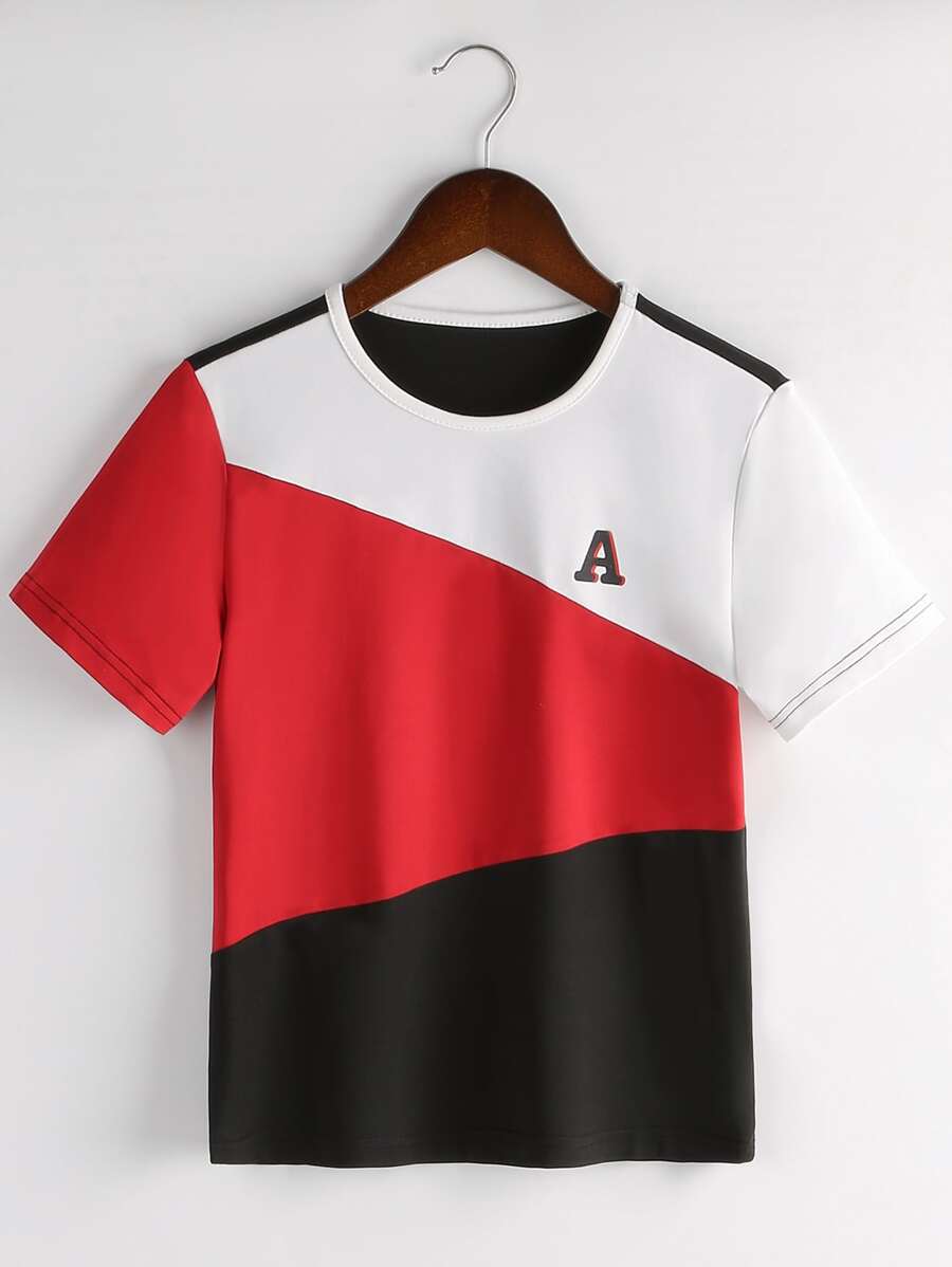 Boys Letter Graphic Colourblock Tee - Multicolor - View 1