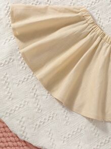 Baby Solid Tank Top & Flare Skirt - Apricot - View 5