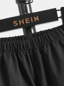 SHEIN meninos da criança Calças cargo carta gráfica bolso com aba