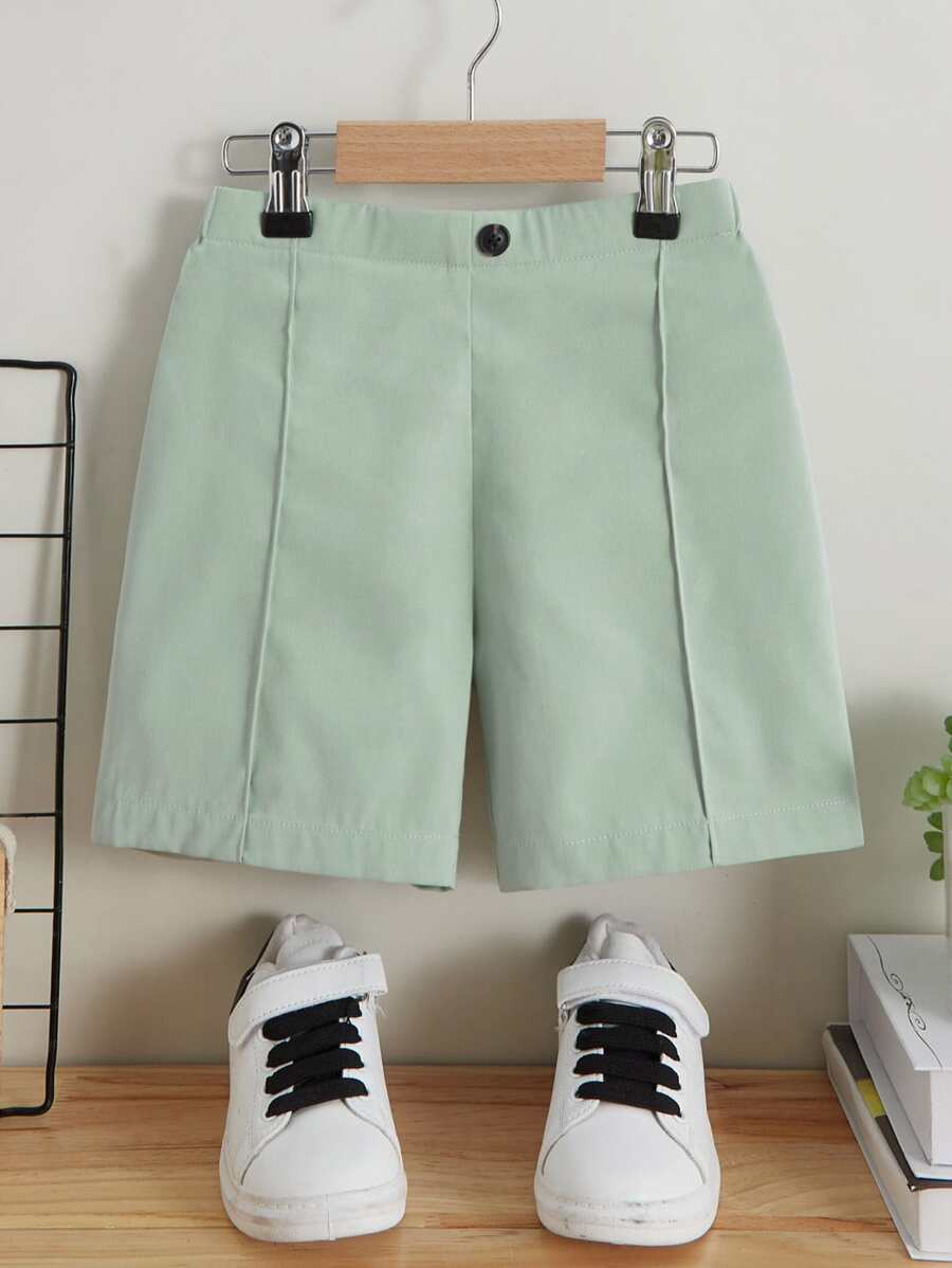 SHEIN 小男童接縫細節短褲