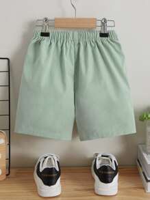 SHEIN 小男童接縫細節短褲