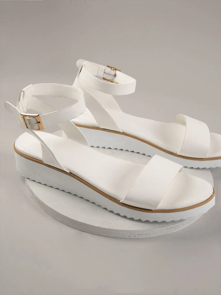 Faux Leather Ankle Strap Flat Sandals Holiday Vacay Vibe For Summer Shoes Spring Shoes Spring Break Easter