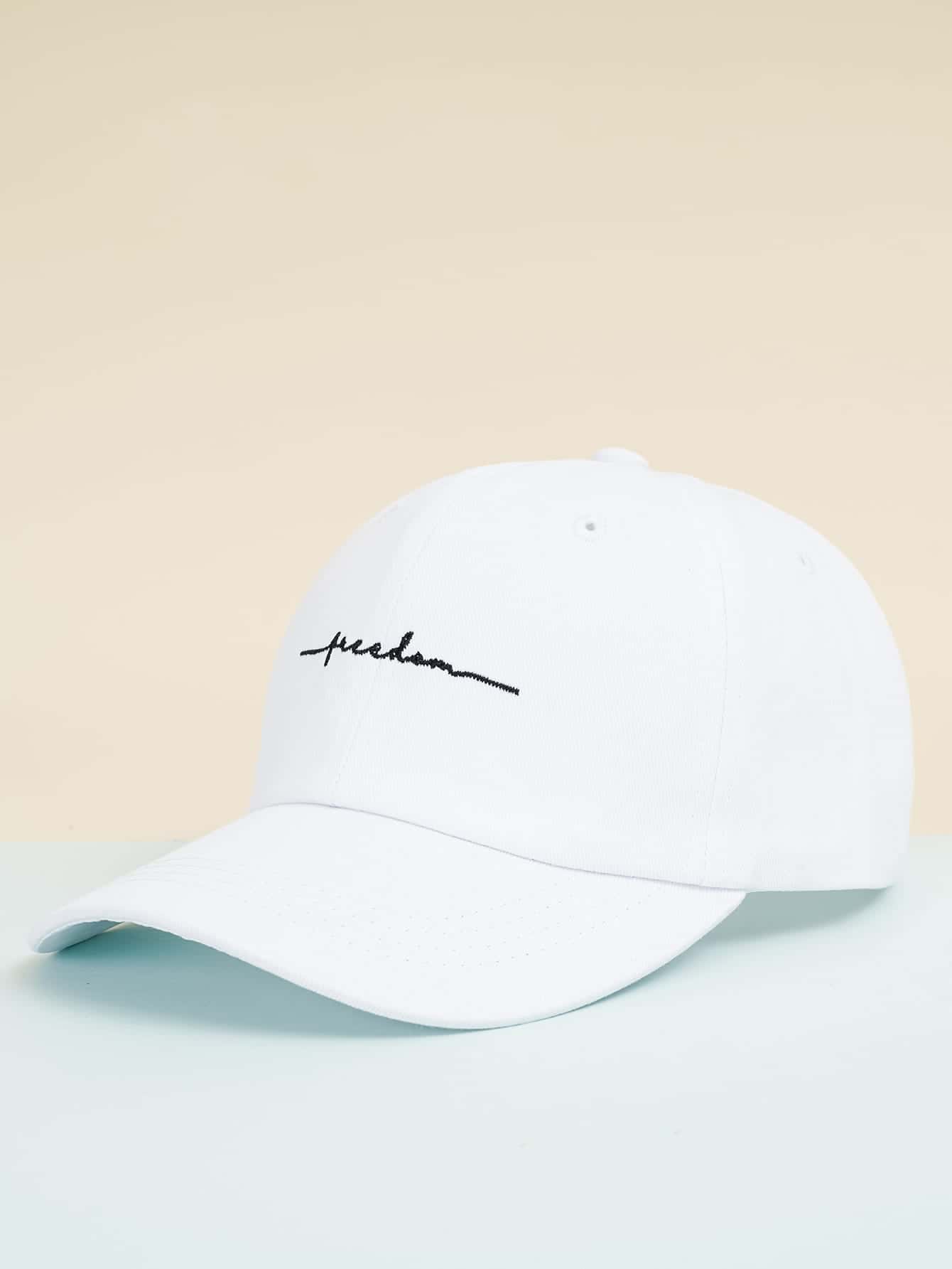 1pc Y2K Embroidered Freedom Baseball Cap, Unisex Outdoor Adjustable Sun Protection Casual Cap Suitable For Spring/Autumn Travel, Beach Vacation, Men's Sun Hat, Green