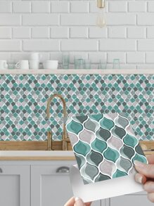 10 miếng dán nhà bếp họa tiết hình học - Nhiều màu - Xem 1