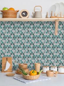 10 miếng dán nhà bếp họa tiết hình học - Nhiều màu - Xem 2