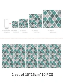 10 miếng dán nhà bếp họa tiết hình học - Nhiều màu - Xem 5