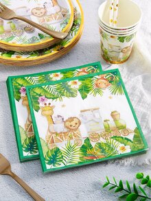 25pcs Cartoon Graphic Disposable Napkin - Multicolor - View 1