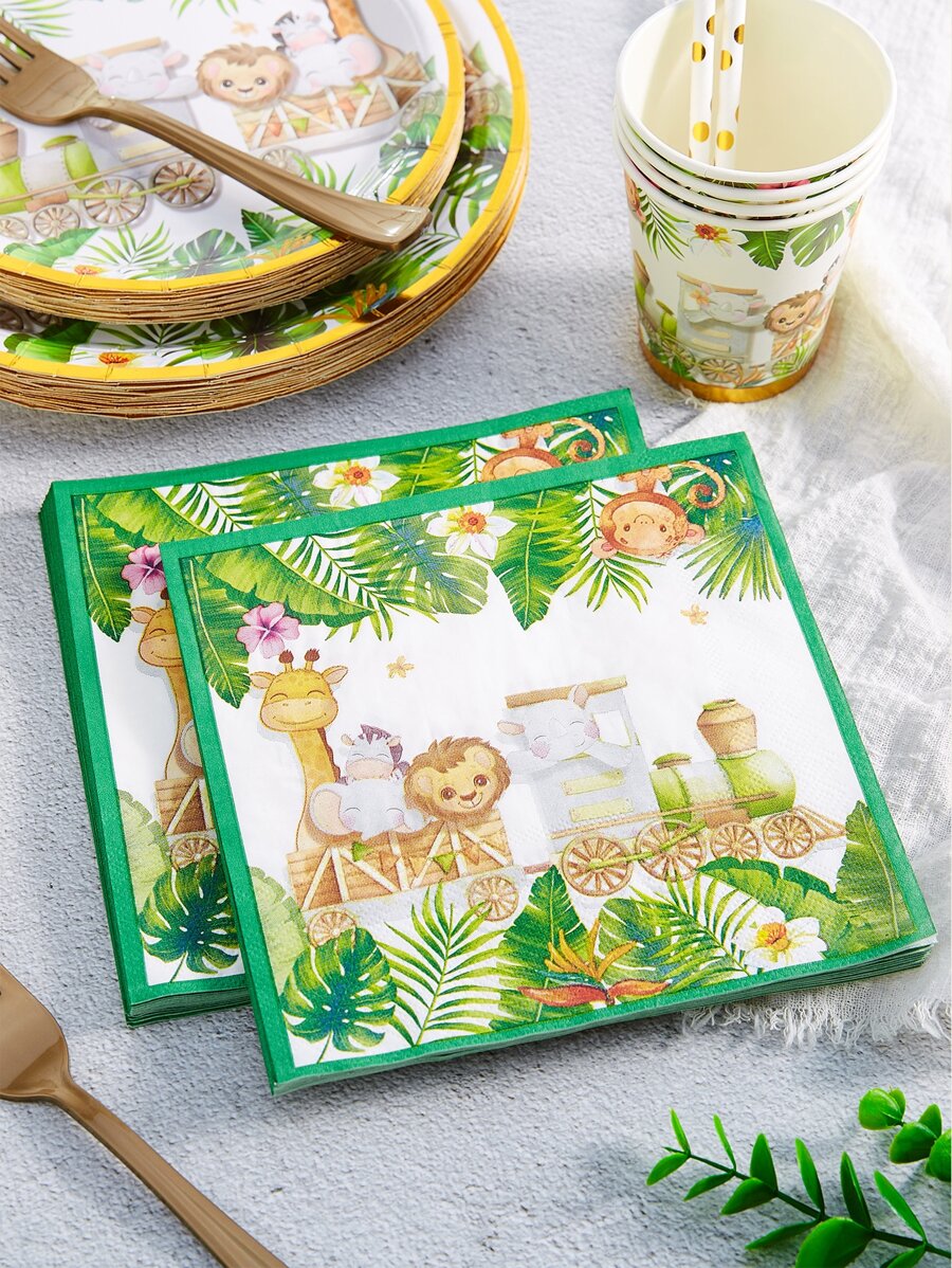 25pcs Cartoon Graphic Disposable Napkin - Multicolor - View 1