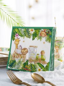 25pcs Cartoon Graphic Disposable Napkin - Multicolor - View 4