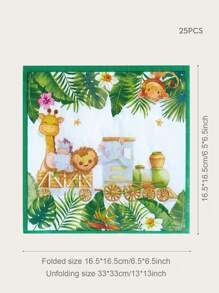 25pcs Cartoon Graphic Disposable Napkin - Multicolor - View 5