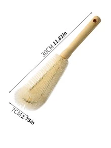 1pc Wooden Long Handle Bottle Cleaning Brush, Kitchen Cleaning Tool - Multicolor - View 2